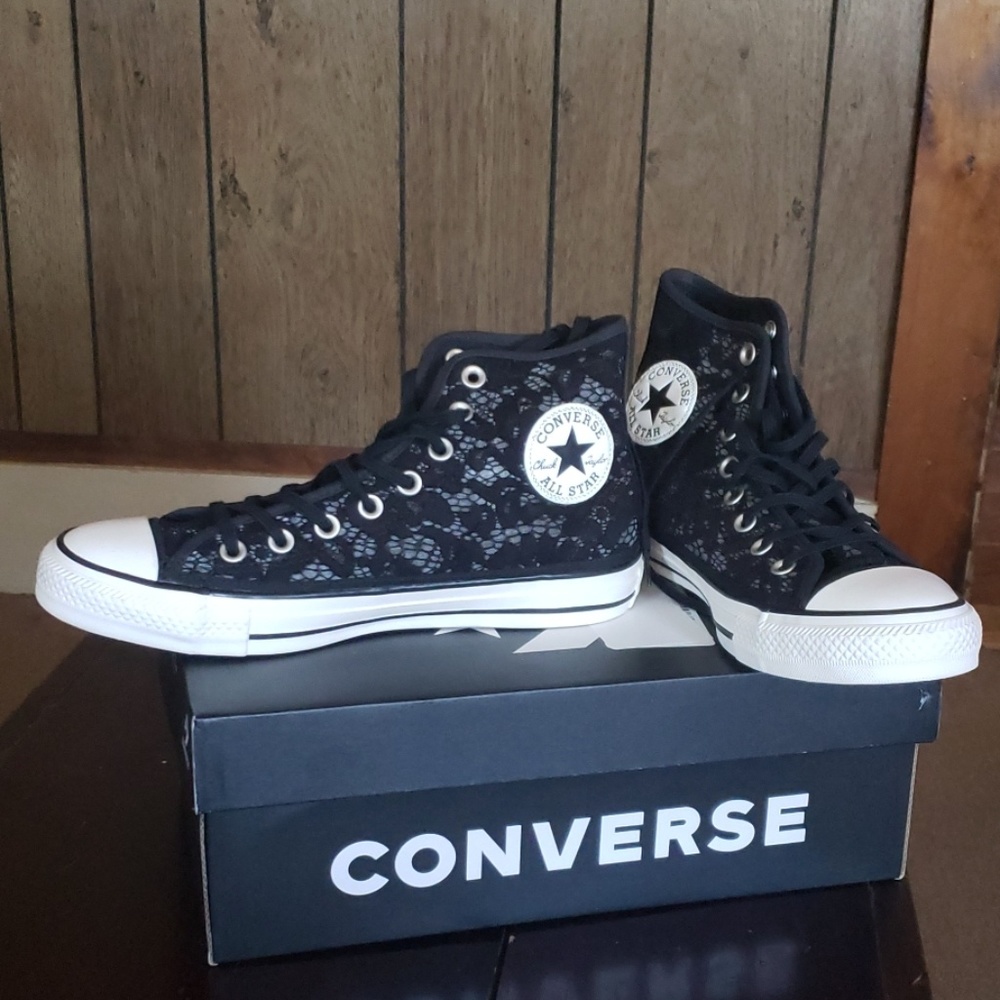 Converse All Star Black Lace High Top